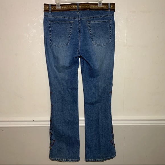 Vintage Y2K Wild Secret Jeans Embroidered Rhinestones Flared Size 11 - Picture 3 of 16